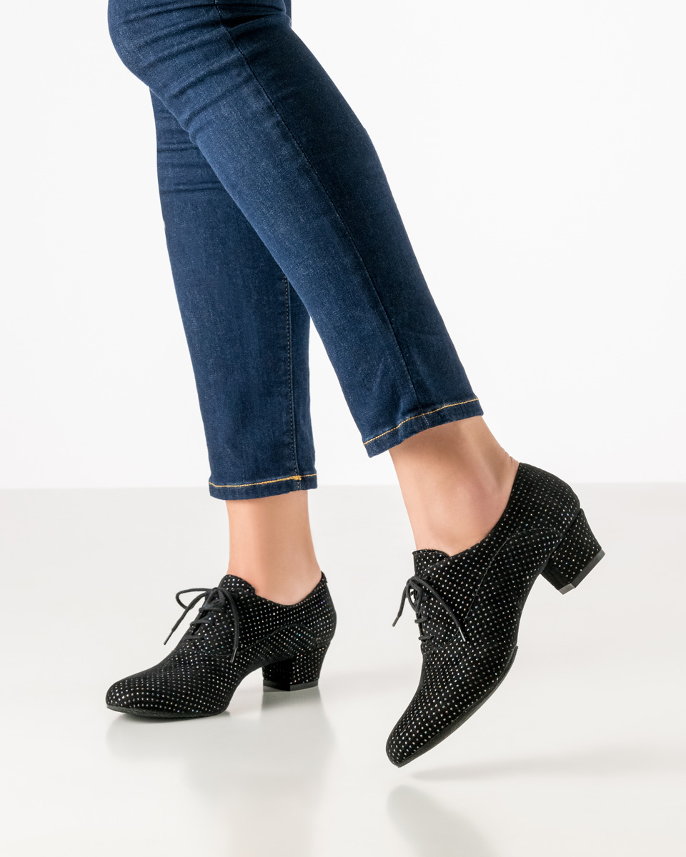 Chaussure de danse pour femme Runa - Werner Kern en brocart multicolore, maintien sécurisé et grande flexibilité avec semelle fendue et laçage 4x pour le confort et un soutien optimal, hauteur de talon fantastiquement confortable de 3,5 cm