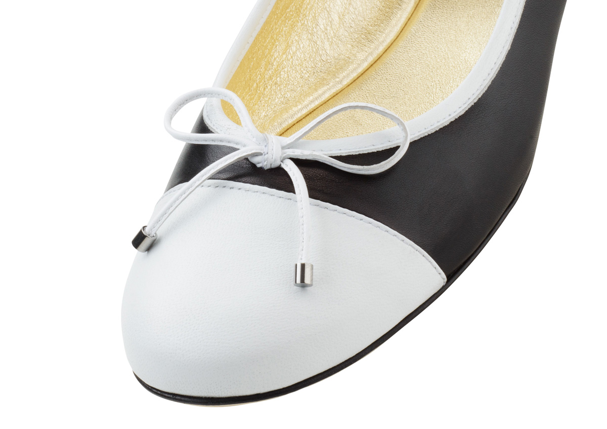 Ballerina Mimi - Werner Kern Ballernias Classique en noir et blanc - Ballerine Mimi en cuir nappa fabriquée en Italie