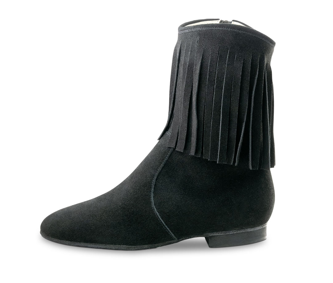 Bottes de danse à franges en daim souple, avec un talon de 1 cm, signées Werner Kern