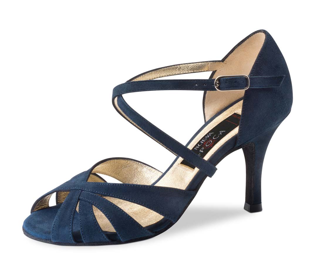 Chaussures de danse pour femmes Blue Nueve Epoca en daim 