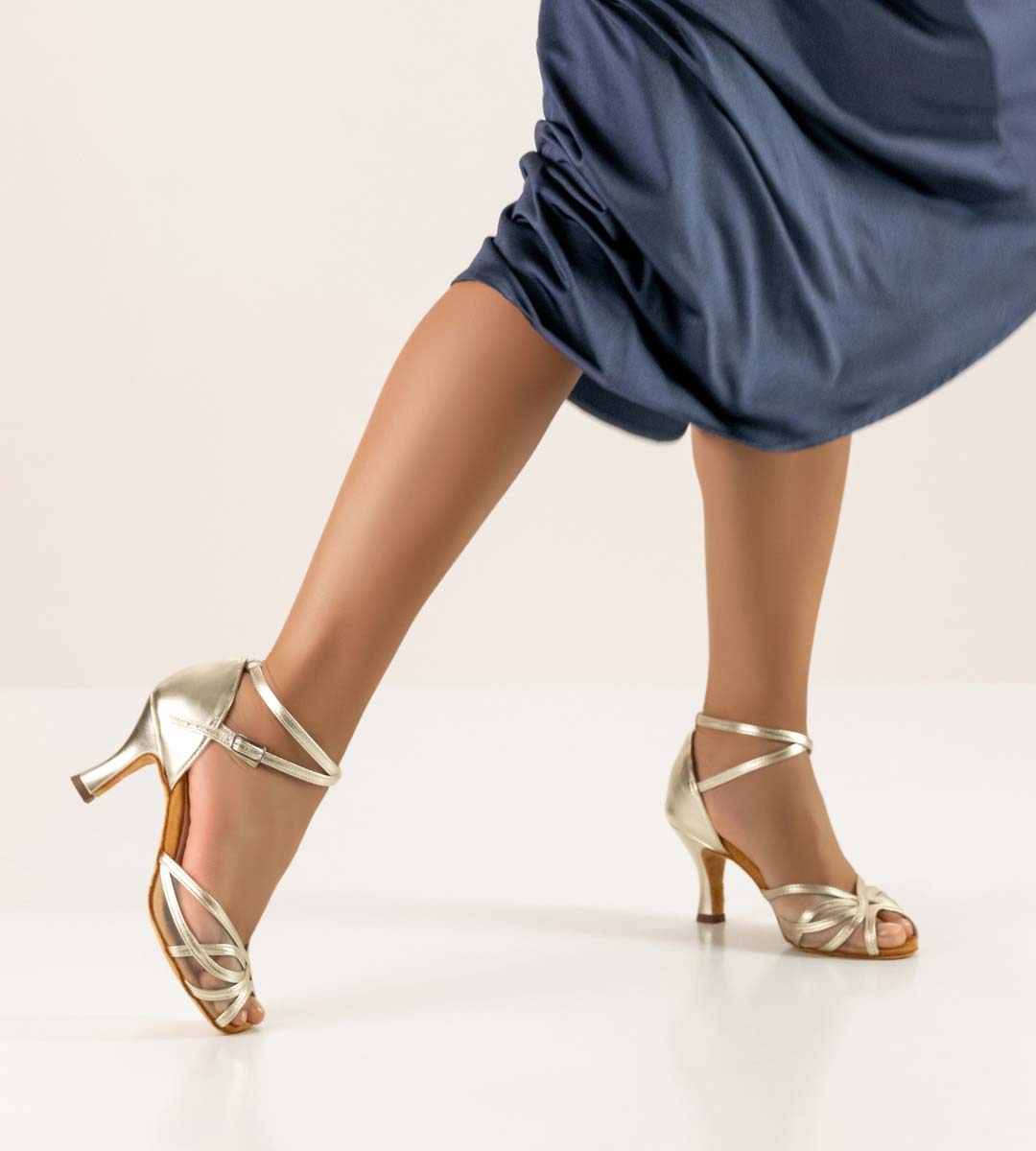 Adele Anna Kern Chaussures de danse Anna Kern Latin pour femmes en cuir doré Kern Latein Damentanzschuh in gold Leder