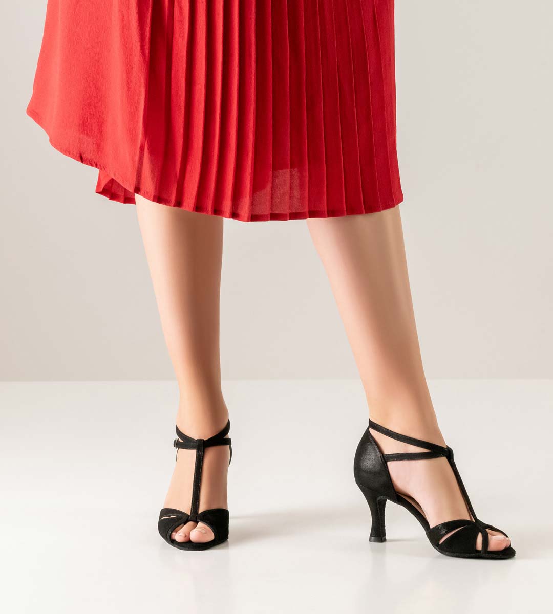 Chaussures de danse pour femmes Werner Kern en daim noir pailleté