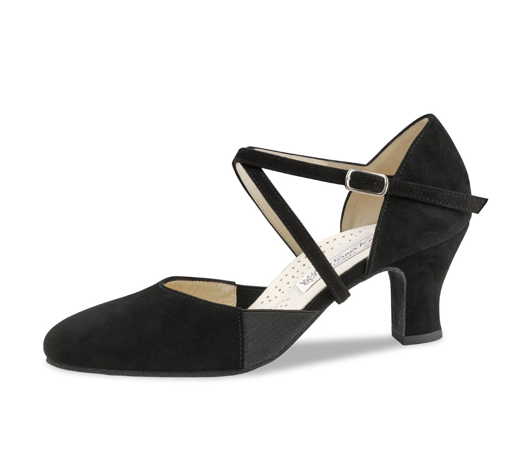 Ronja Chaussure de danse fermée et confortable pour pieds à exigences particulières, en daim particulièrement souple, avec un talon de 6 cm.