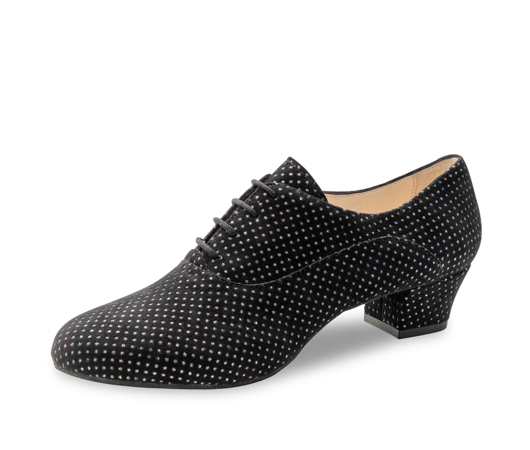 Runa Chaussure de danse pour femme Runa - Werner Kern en brocart multicolore, maintien sécurisé et grande flexibilité avec semelle fendue et laçage 4x pour le confort et un soutien optimal, hauteur de talon fantastiquement confortable de 3,5 cm