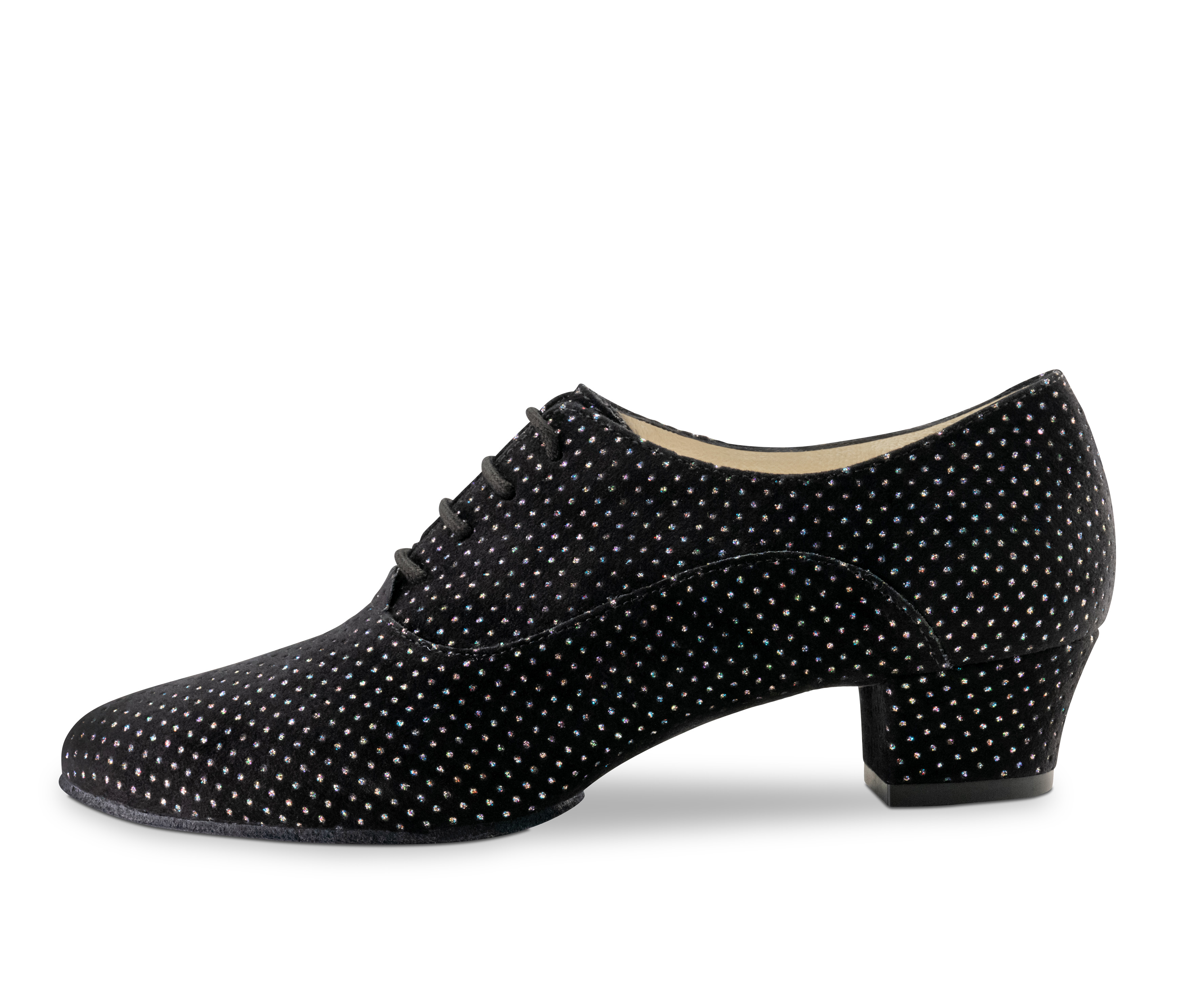 Runa Chaussure de danse pour femme Runa - Werner Kern en brocart multicolore, maintien sécurisé et grande flexibilité avec semelle fendue et laçage 4x pour le confort et un soutien optimal, hauteur de talon fantastiquement confortable de 3,5 cm