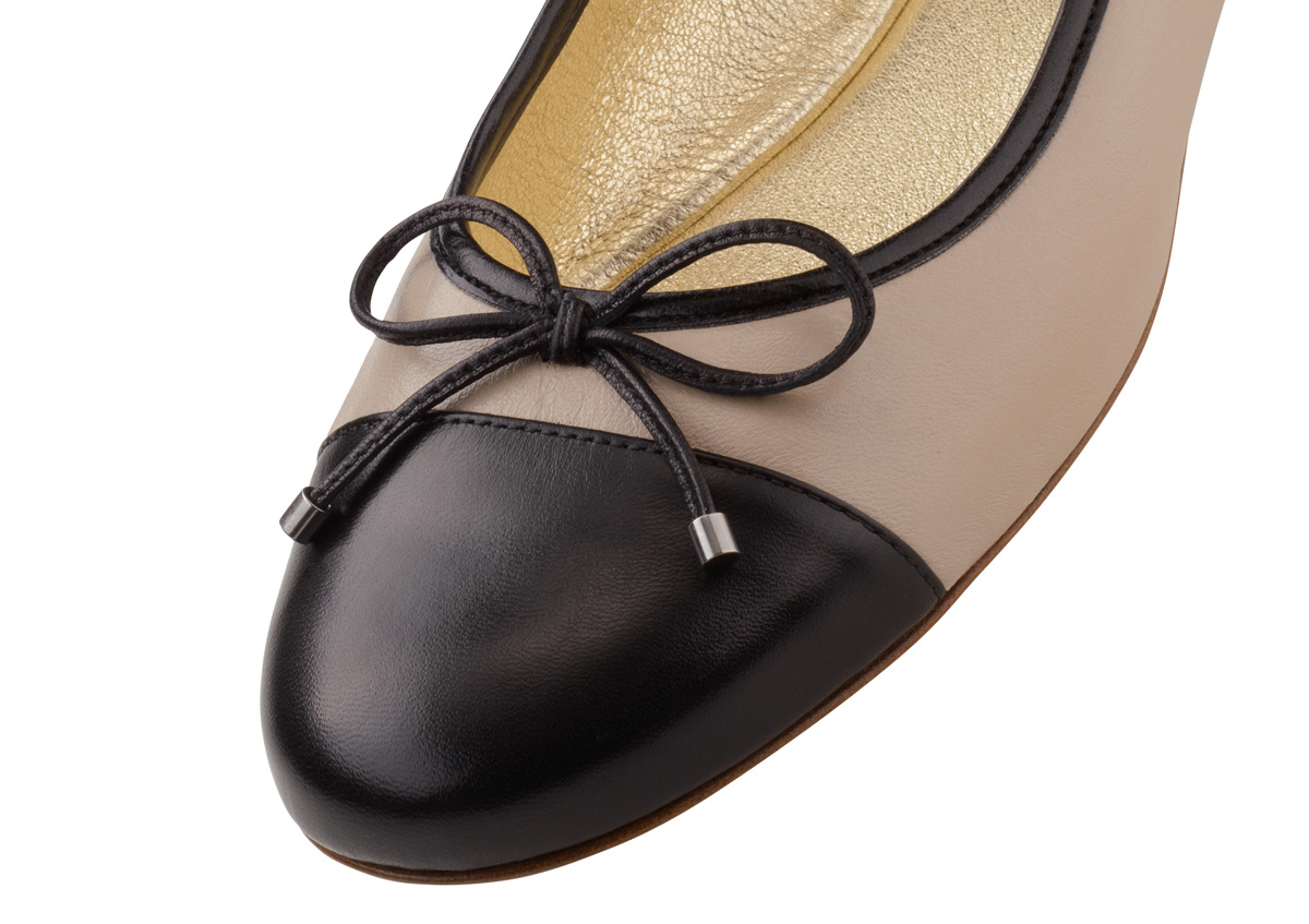 Ballerina Mia - Werner Kern Ballerinas Ballerine Mia beige avec embout noir en cuir nappa