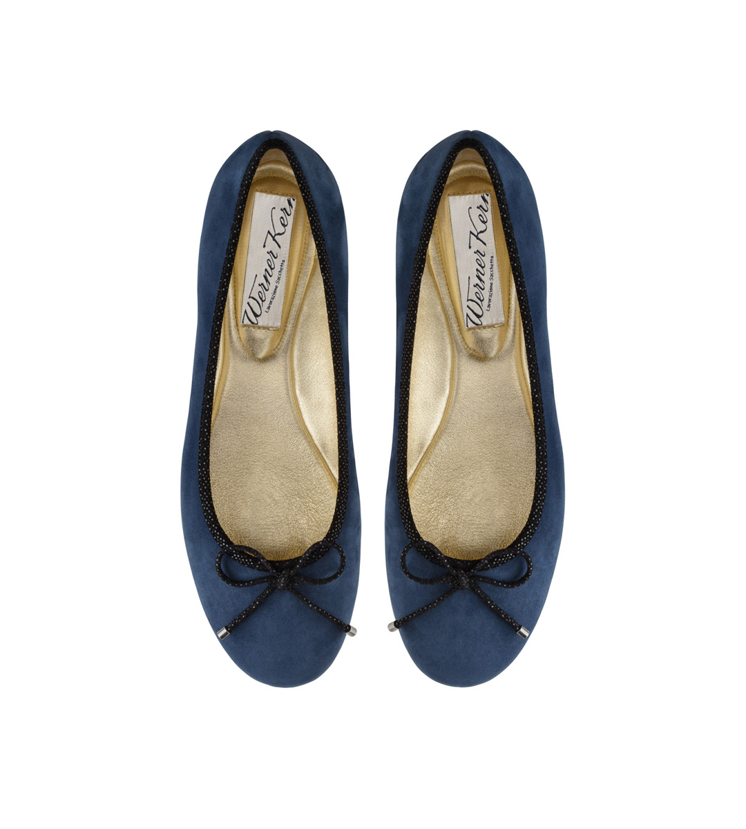 Ballerina Dana - Werner Kern Ballerinas Ballerine bleue marine Dana en daim souple et nœud noir