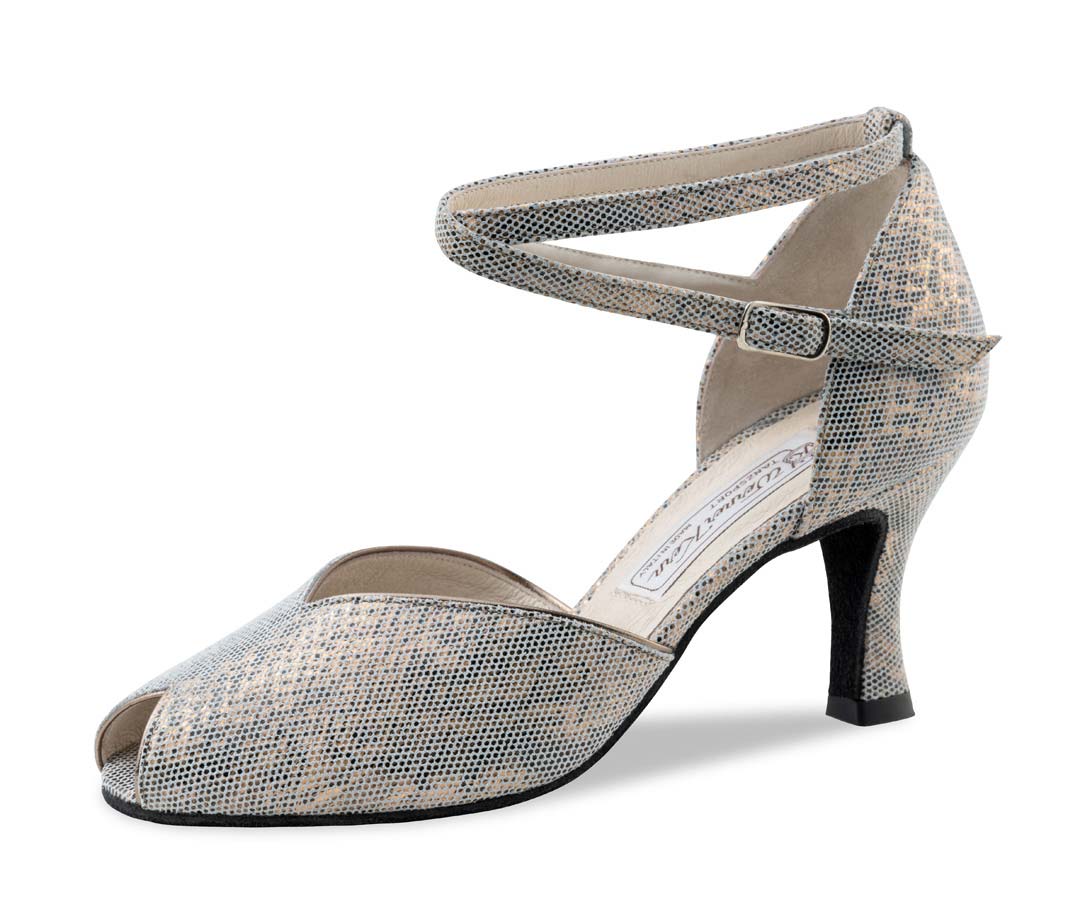 Asta Werner Kern Chaussures de danse pour femmes avec bride de cheville en vieil argent