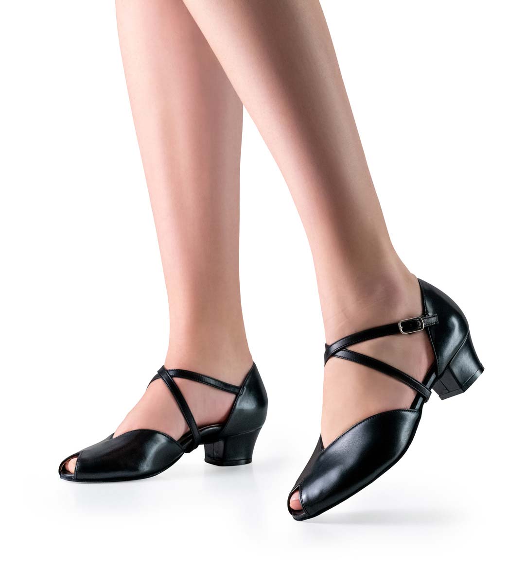 Freya Chaussures de danse de salon Comfort en noir avec bride de cou-de-piedComfort Damentanzschuh in schwarz mit Ristriemchen