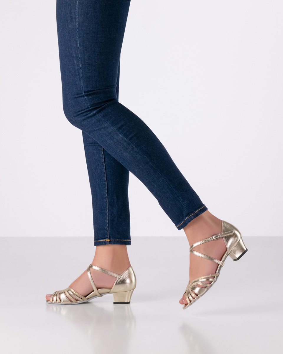 Chaussure de danse pour femme pour de longues soirées dansantes - Werner Kern Kim en Nappa platine avec une versatilité glamour, un maintien époustouflant et un talon fantastiquement confortable de 3,5 cm