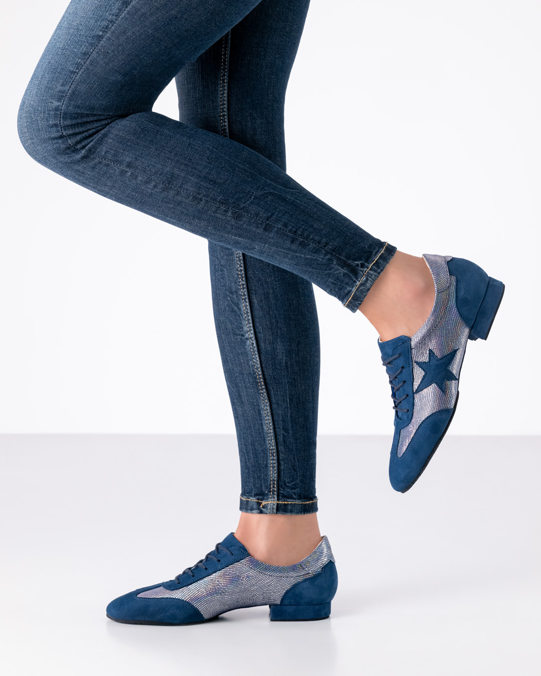 Chaussures de danse bleues scintillantes de Werner Kern, style baskets