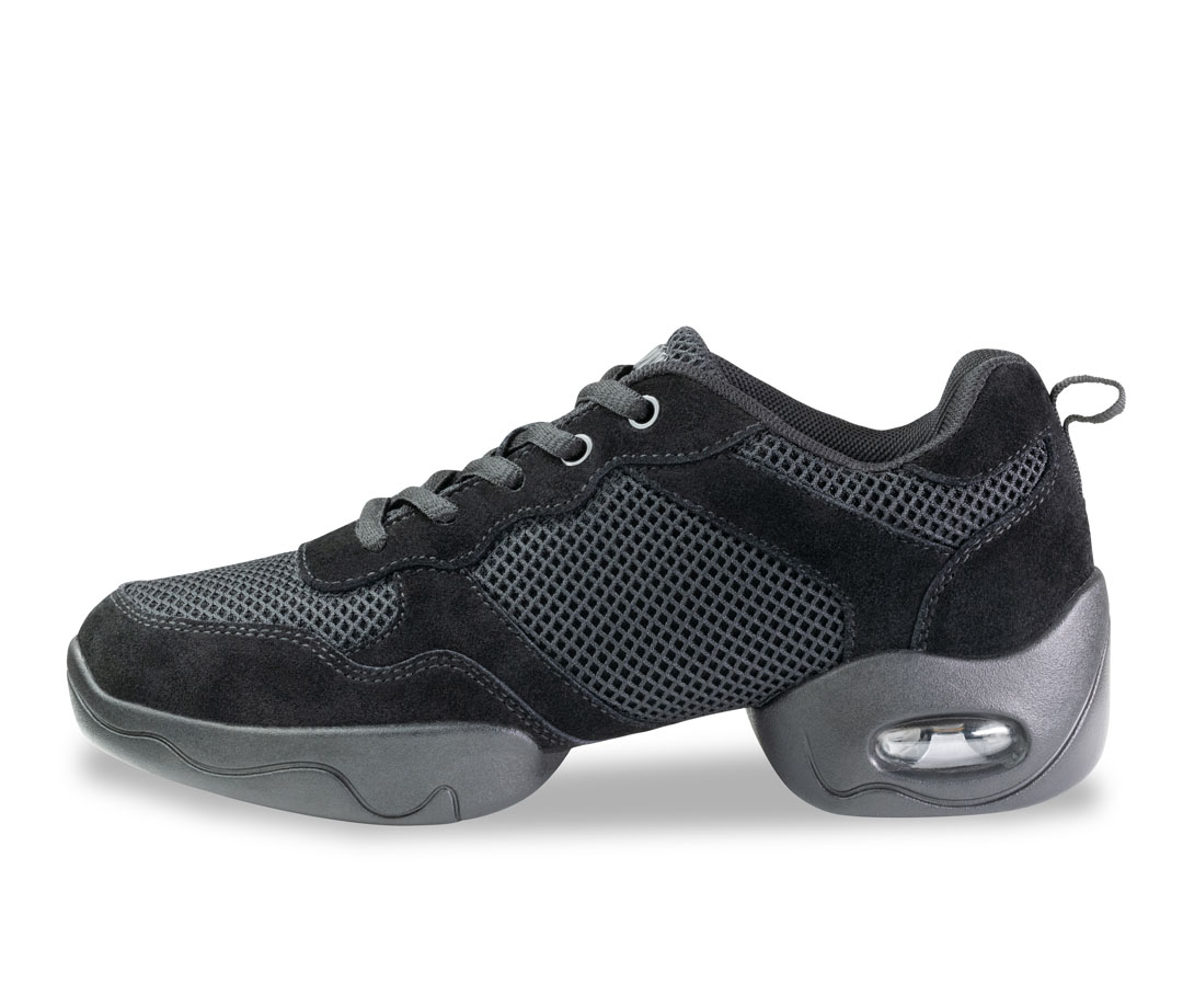 Baskets de danse pour homme à semelle divisée, en tissu et cuir, noires, de la marque Werner Kern