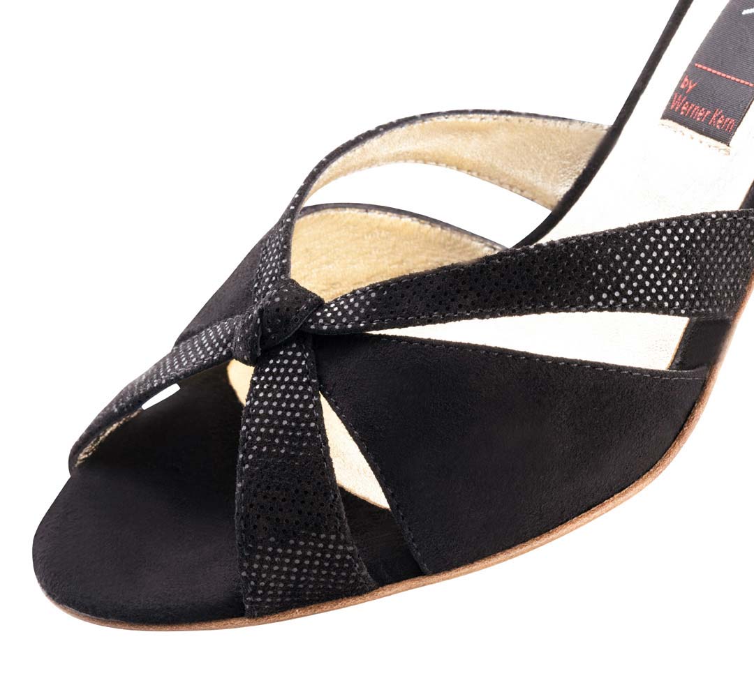 Sienna Vue détaillée de l'avant de la chaussure de danse pour femmes Nueva Epoca avec semelle en cuir