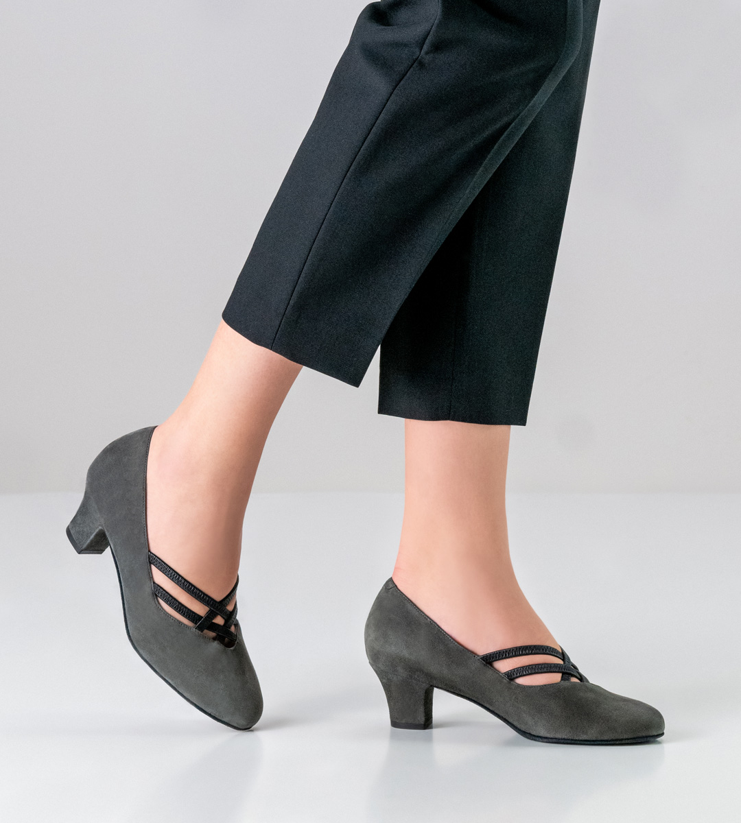Chaussures de danse grises pour femmes de Werner Kern avec semelle amovible