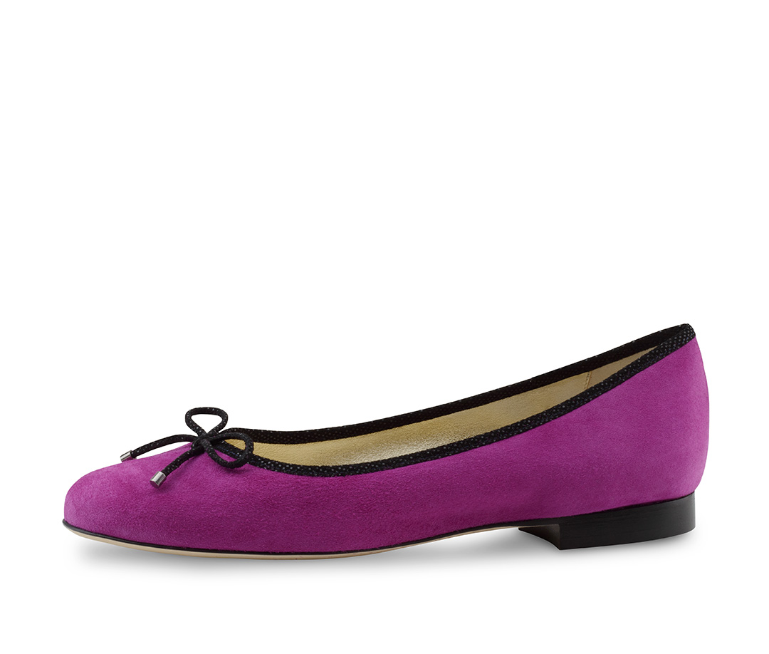 Ballerine en daim doux au toucher, couleur lilas