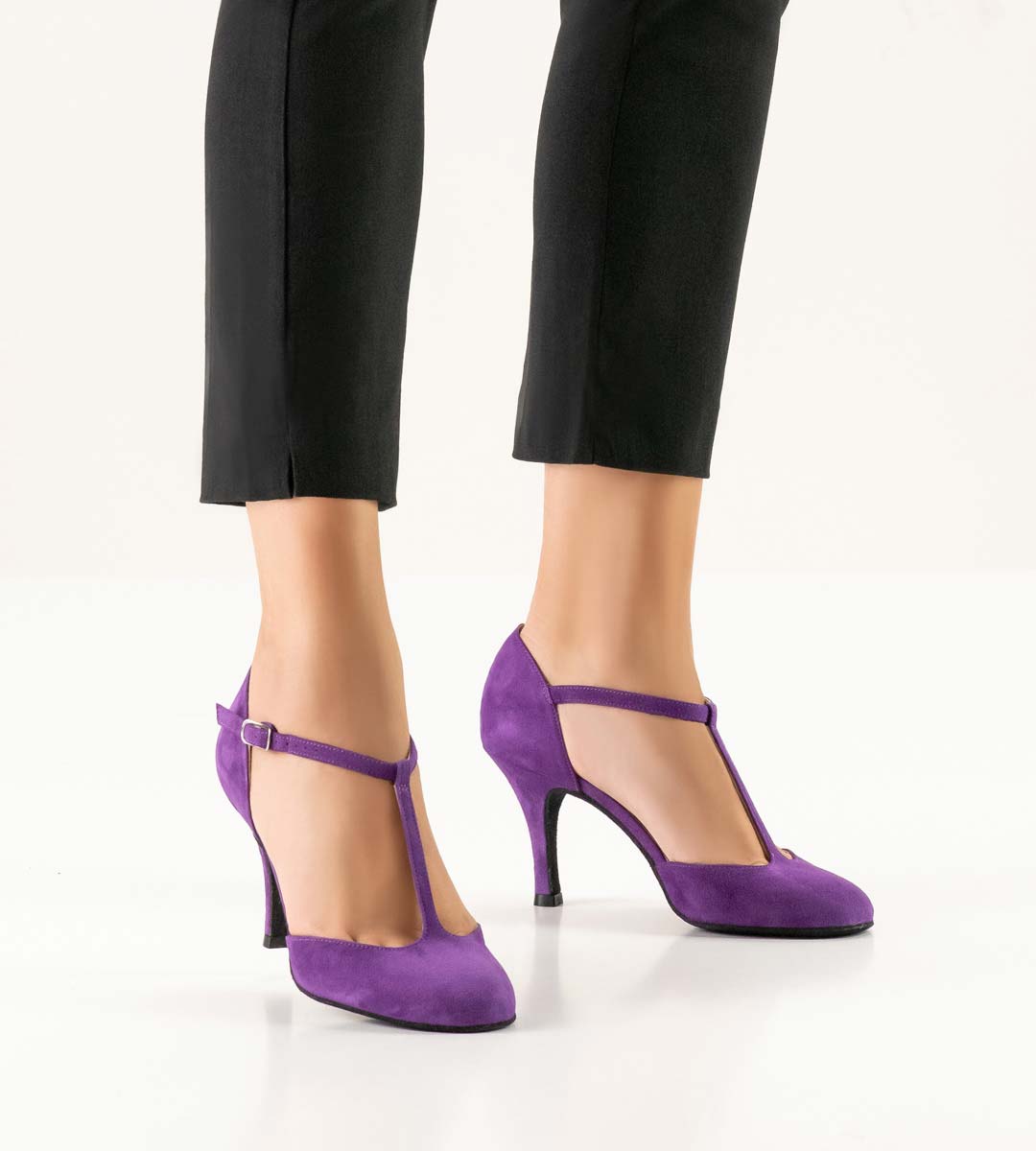 Chaussures de danse pour femmes en daim, modèle T-bar de Nueva Epoca