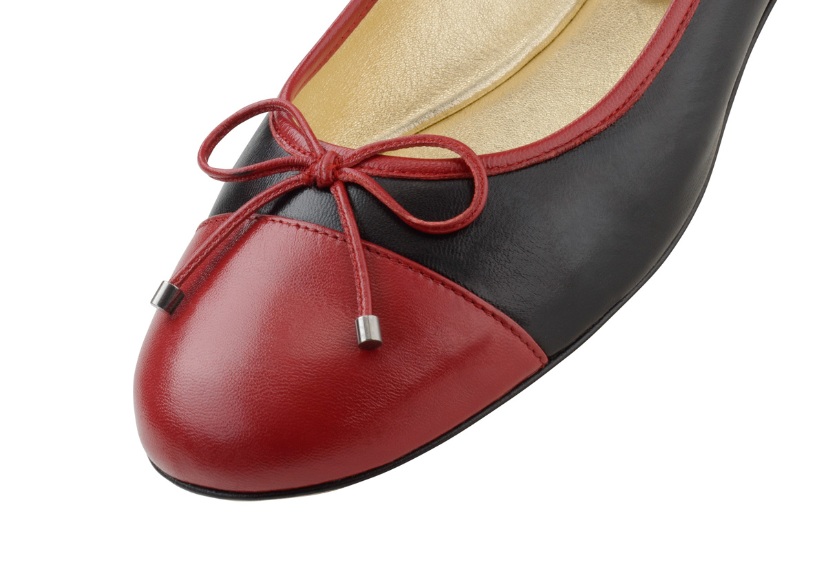 Ballerina Ada - Werner Kern Ballerinas Ballerine noire et rouge de Werner Kern avec nœud rouge