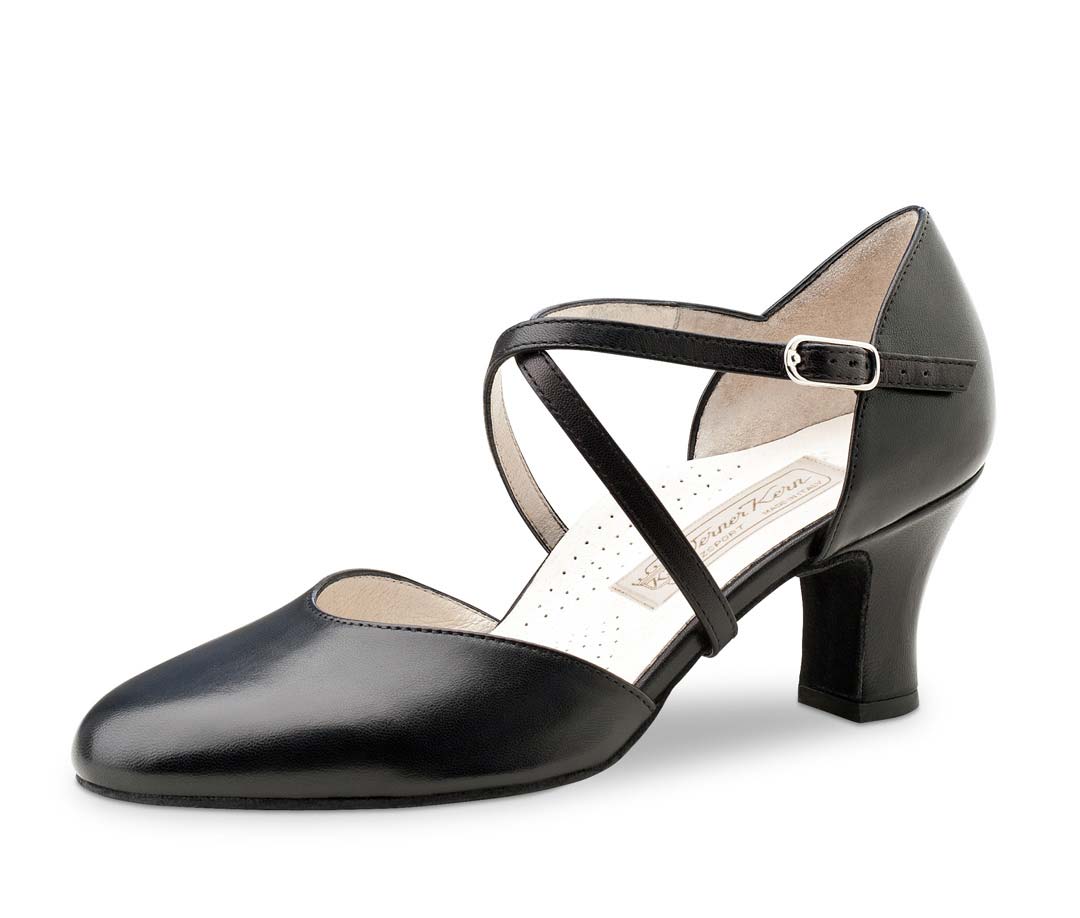 Layla Chaussures de danse pour femmes Werner Kern noires avec bride de cou-de-pied