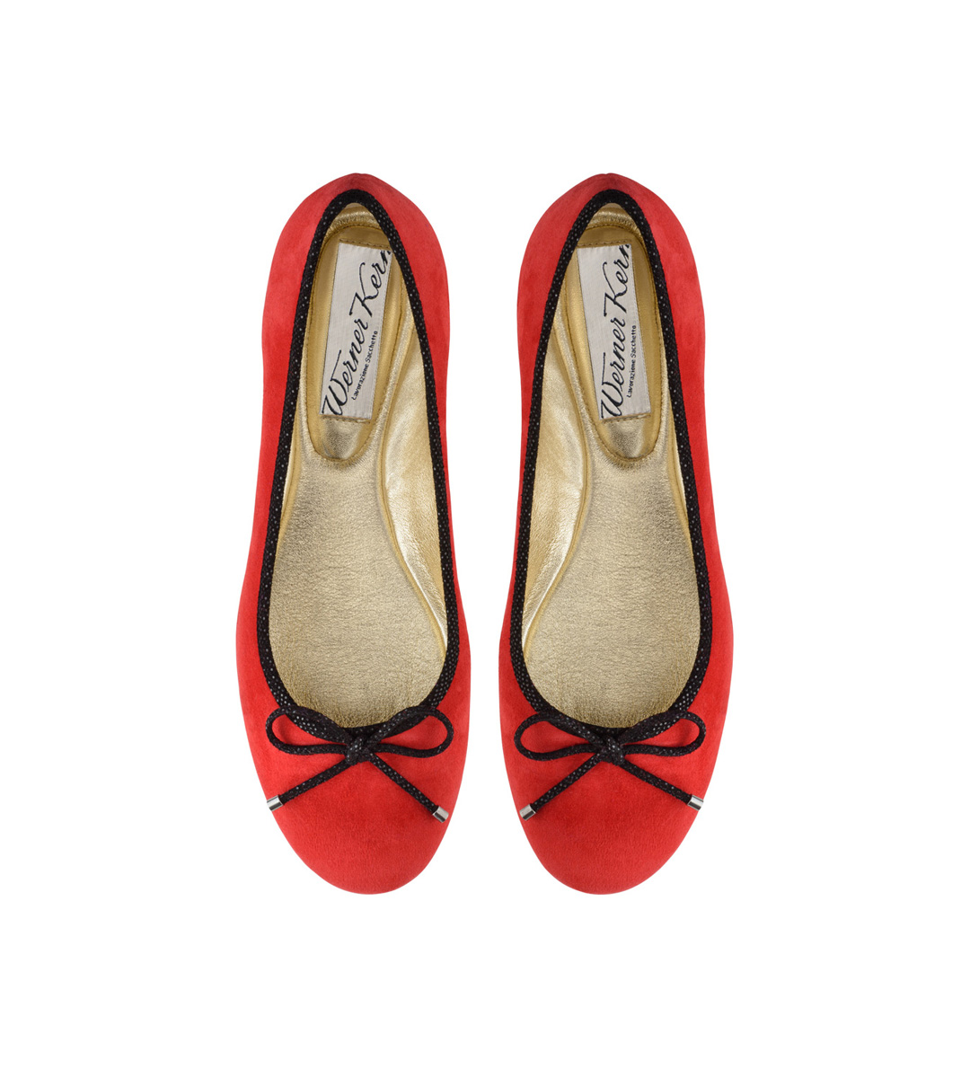 Ballerine rouge de Werner Kern en daim fin