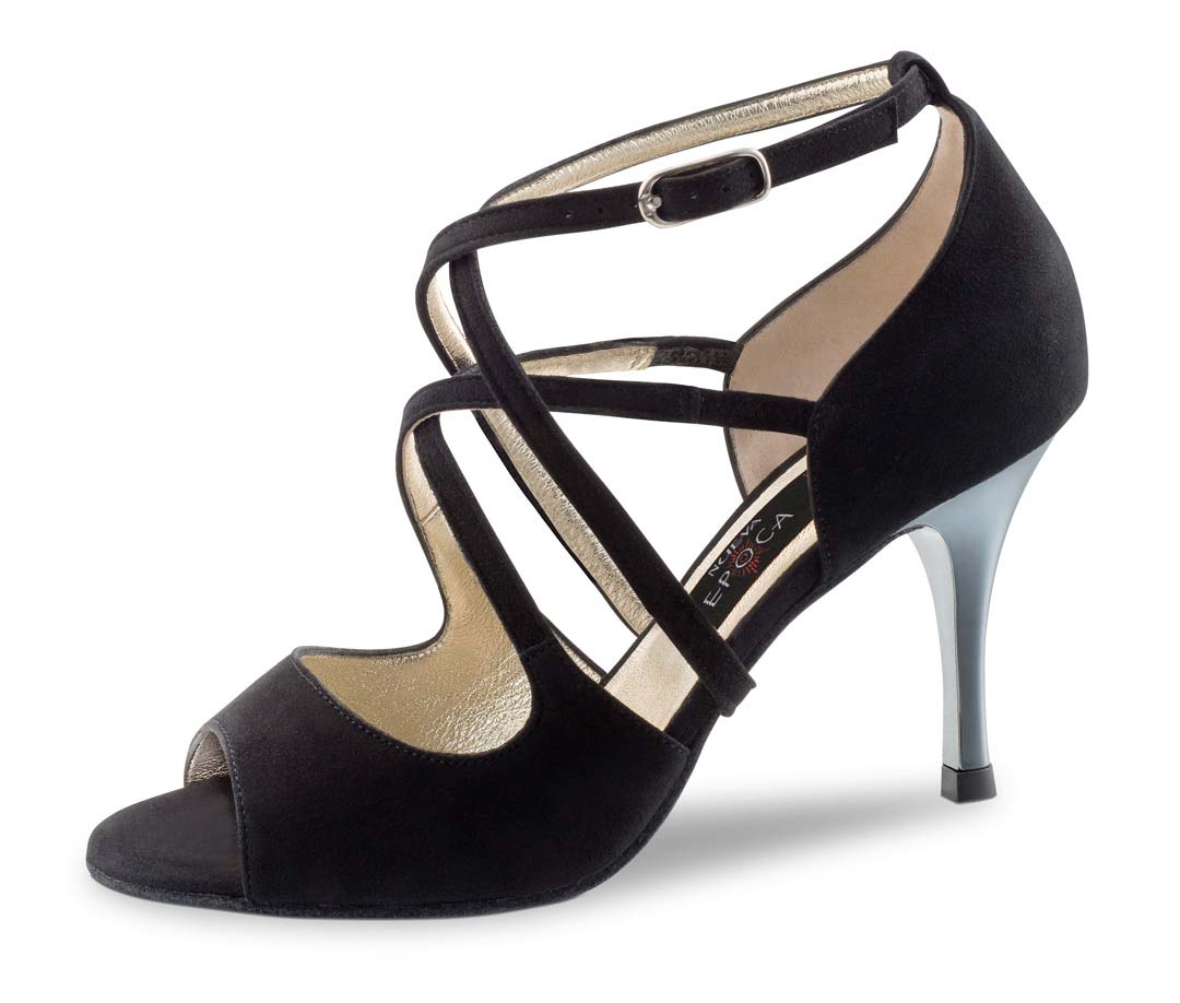 Chaussure de danse pour femmes Nueva Epoca noire avec talon métallique