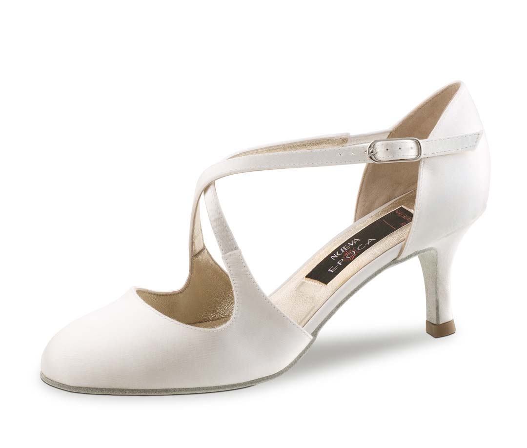 Chaussure de mariée Nueva Epoca en blanc satiné