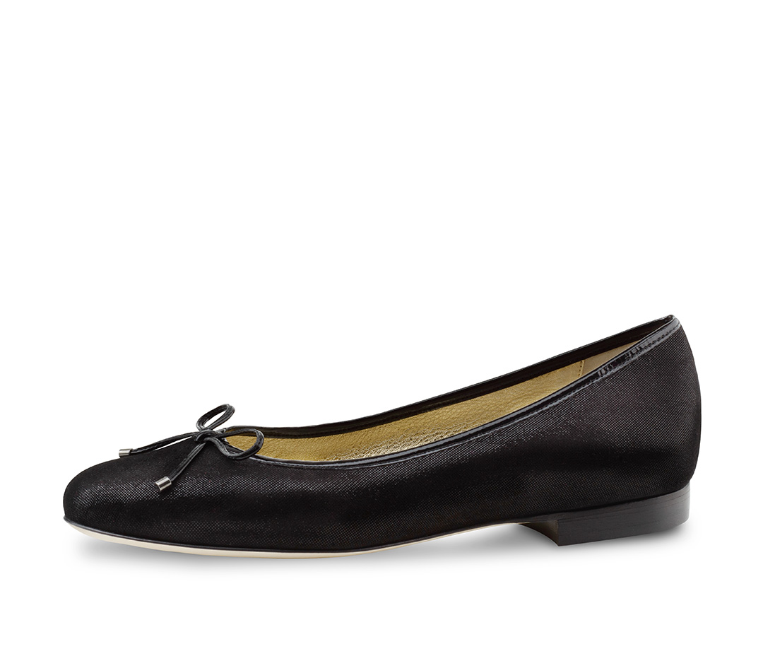 Ballerina Minu Ballerine Minu en velours brillant et nœud en laque noire