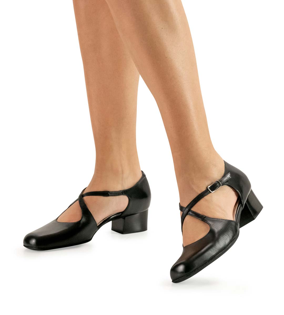 Ines Chaussures de danse fermées Werner Kern pour femmes en cuir nappa noir avec talon de 3,5 cm