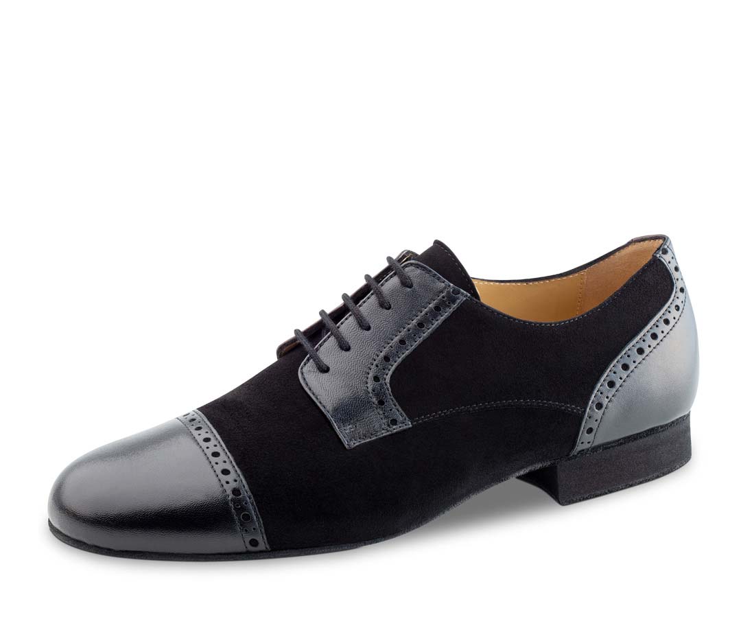 Chaussures de danse pour hommes noires en nappa et velours de Werner Kern