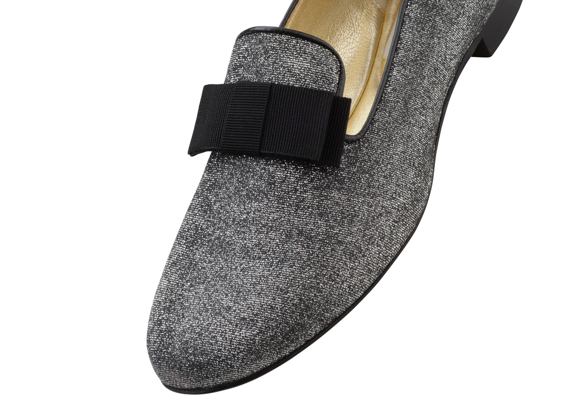 Loafer Linn Mocassin décontracté en brocart anglais fin et nœud noir