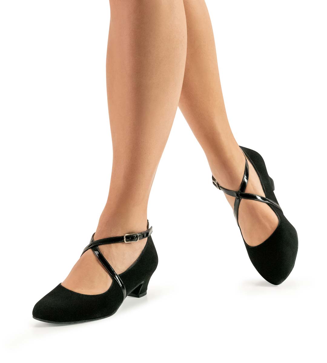 Marina chaussures de danse pour femmes noires en velours et vernis de Werner Kern