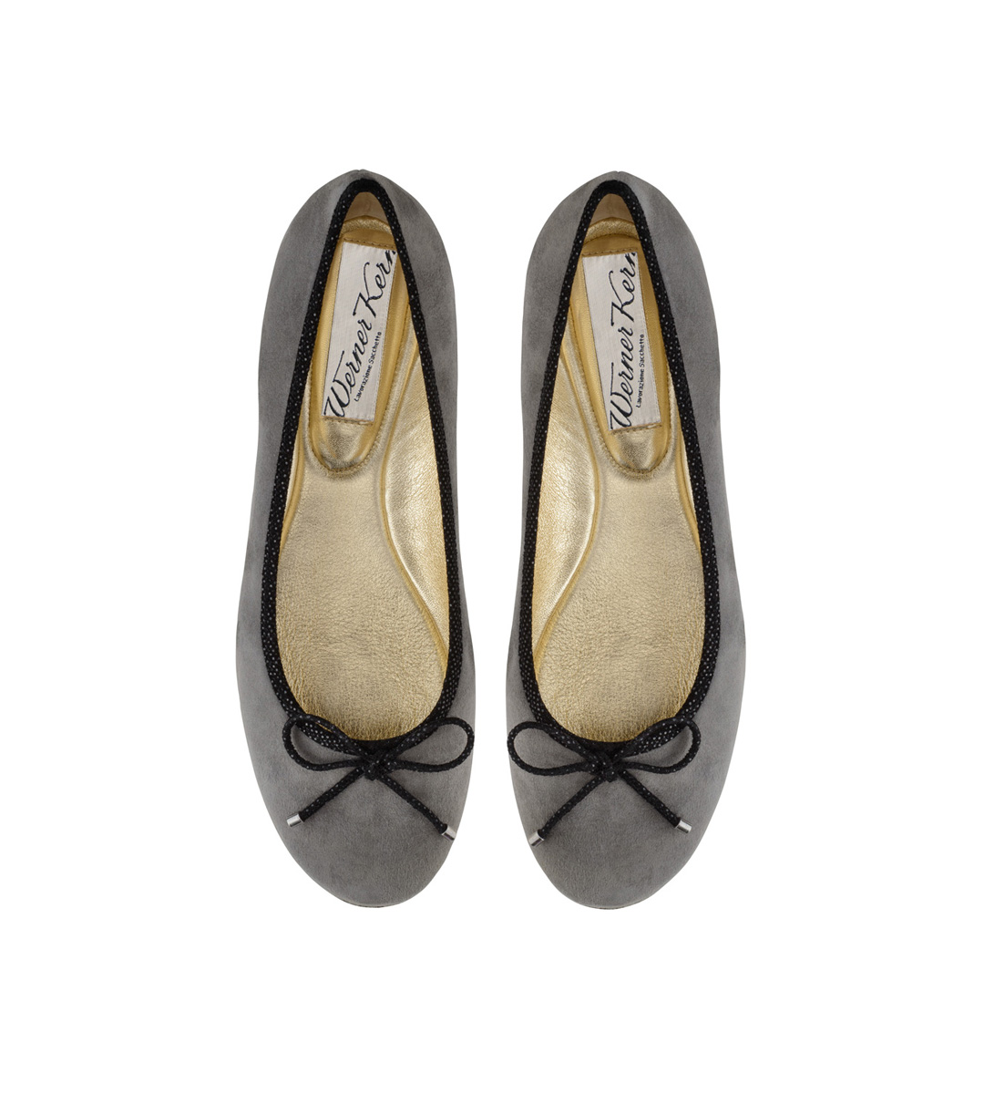 Ballerine élégante de couleur grise avec un nœud noir