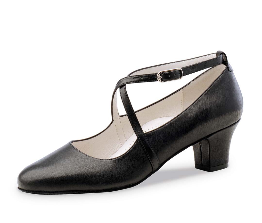 Sidney Werner Kern chaussures de danse pour femmes en cuir lisse noir