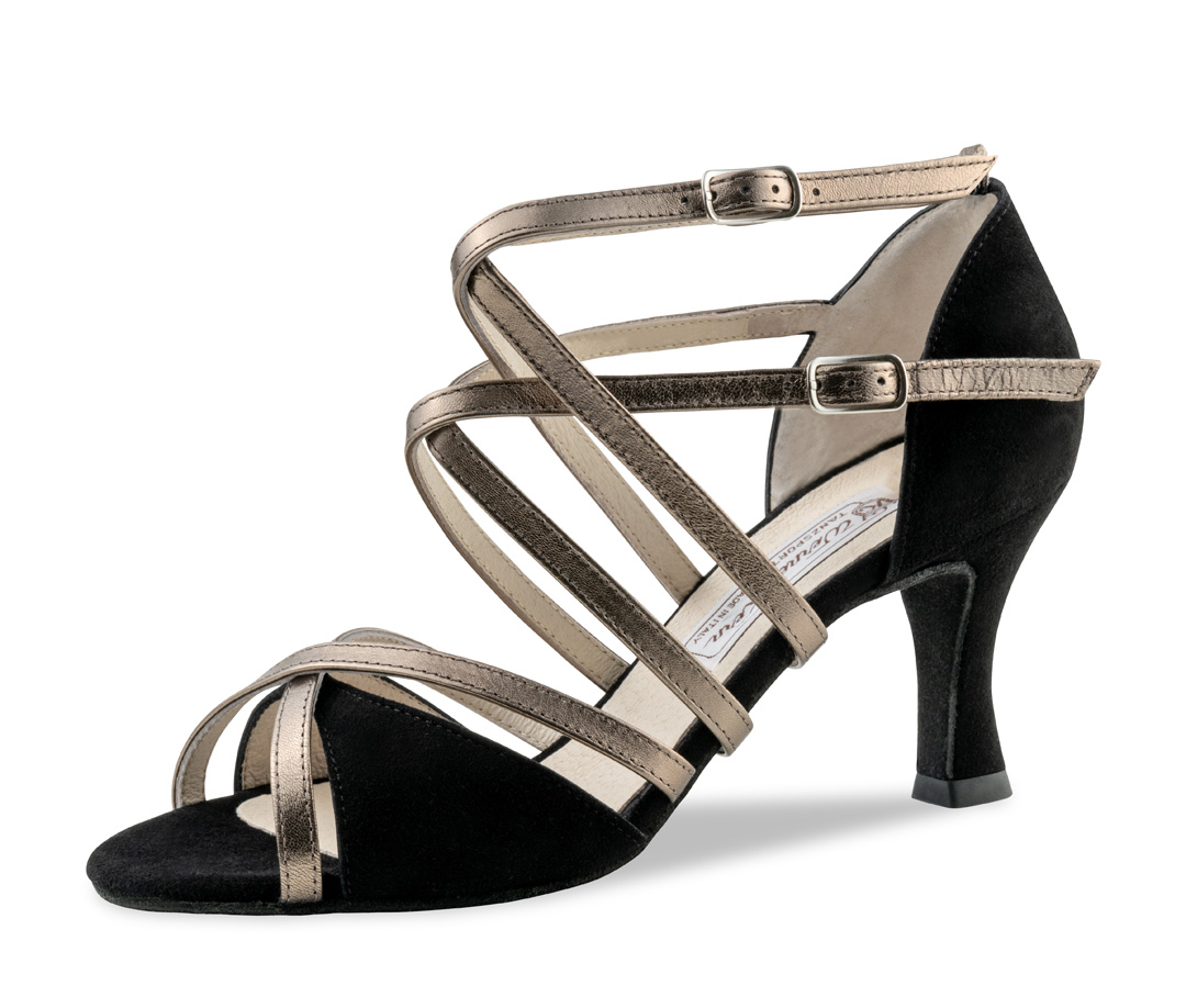 Chaussure de danse pour femme de Werner Kern en noir et argent antique