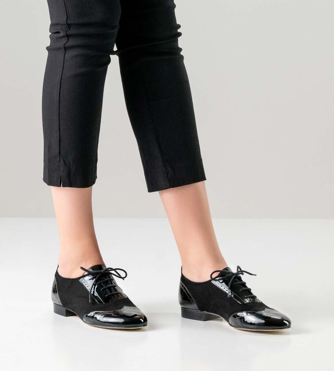 Chaussures de danse Swing noires de Werner Kern avec semelle en cuir