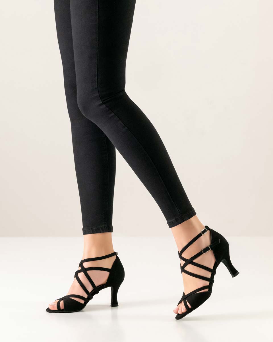 Irina daim noir pieds etroits salsa 6 5 cm