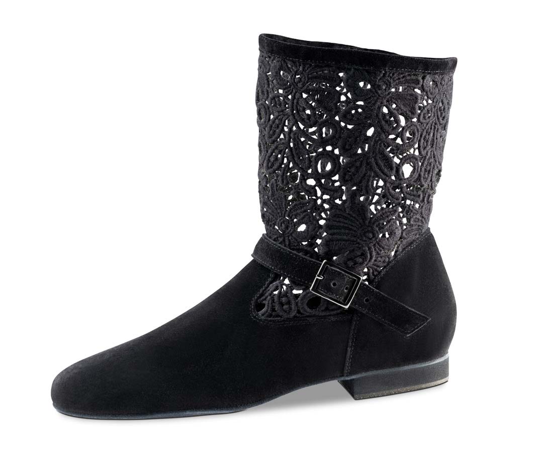 Werner Kern Bottes de danse pour Linedance en noir avec dessus transparent