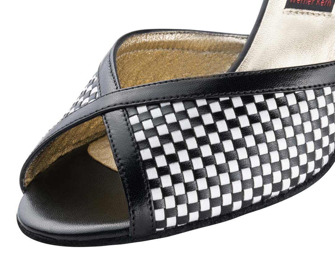 Simona Détail de la chaussure de danse noire et blanche Nueva Epoca pour femme