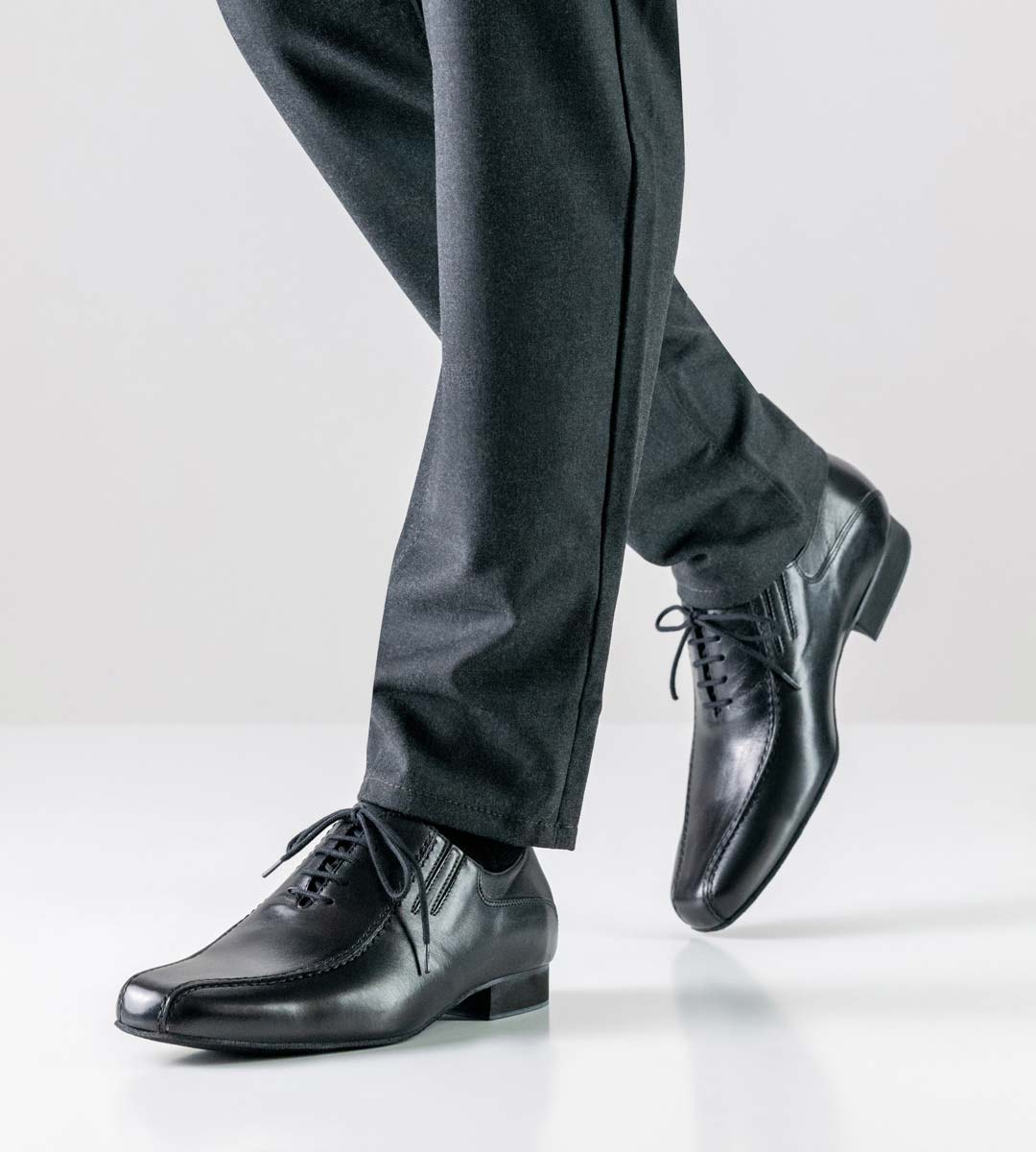 Chaussures de danse Werner Kern pour hommes en noir avec bande élastique