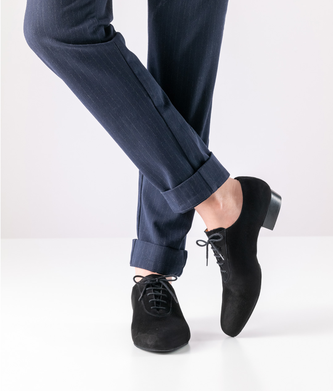 Chaussure de danse pour homme avec semelle fendue en cuir suédé souple