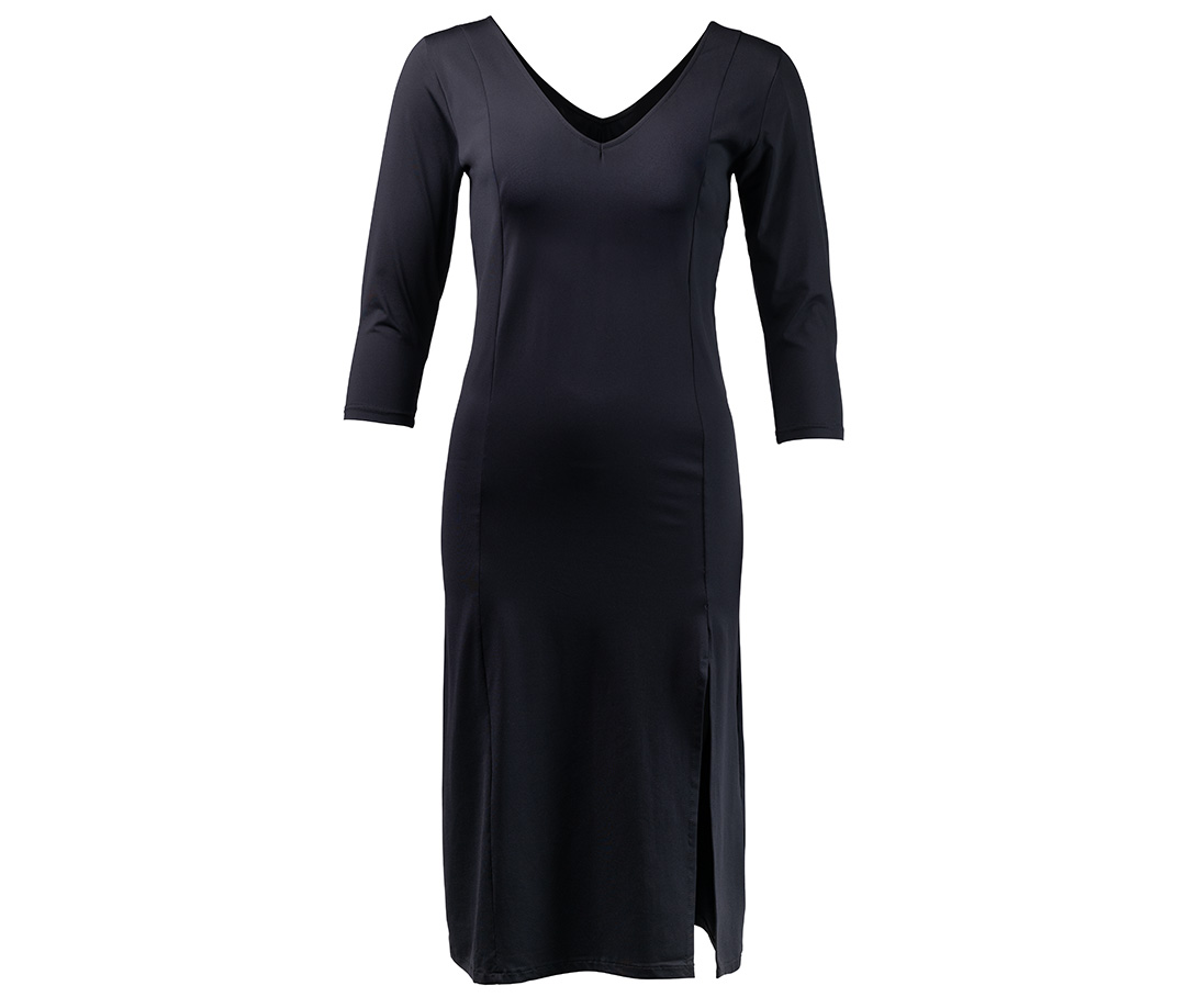 Robe de danse Taya Robe de danse à manches longues, ajustée, longueur genou, en matière élastique et fente sur la jambe, de Werner Kern