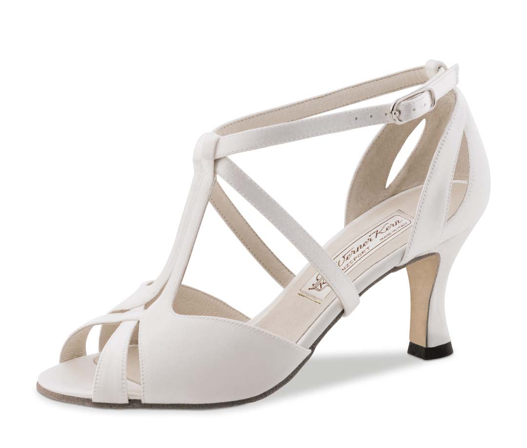 Chaussure de mariée ouverte de Werner Kern avec barre en T en satin