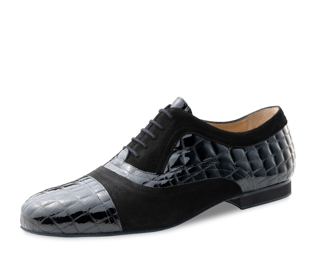 Chaussures de danse pour hommes en noir avec 5 laçages de Werner Kern