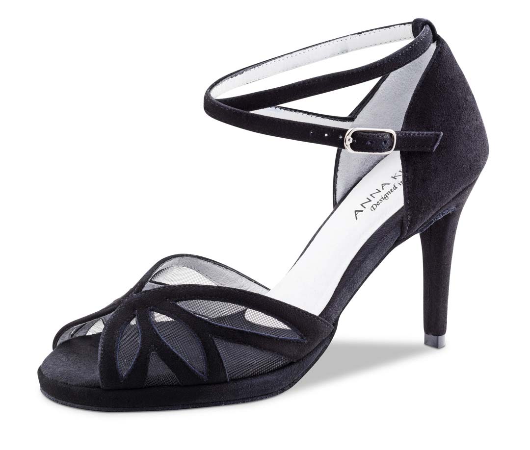 chaussure de danse noire pour dames d'Anna Kern avec bride à la cheville