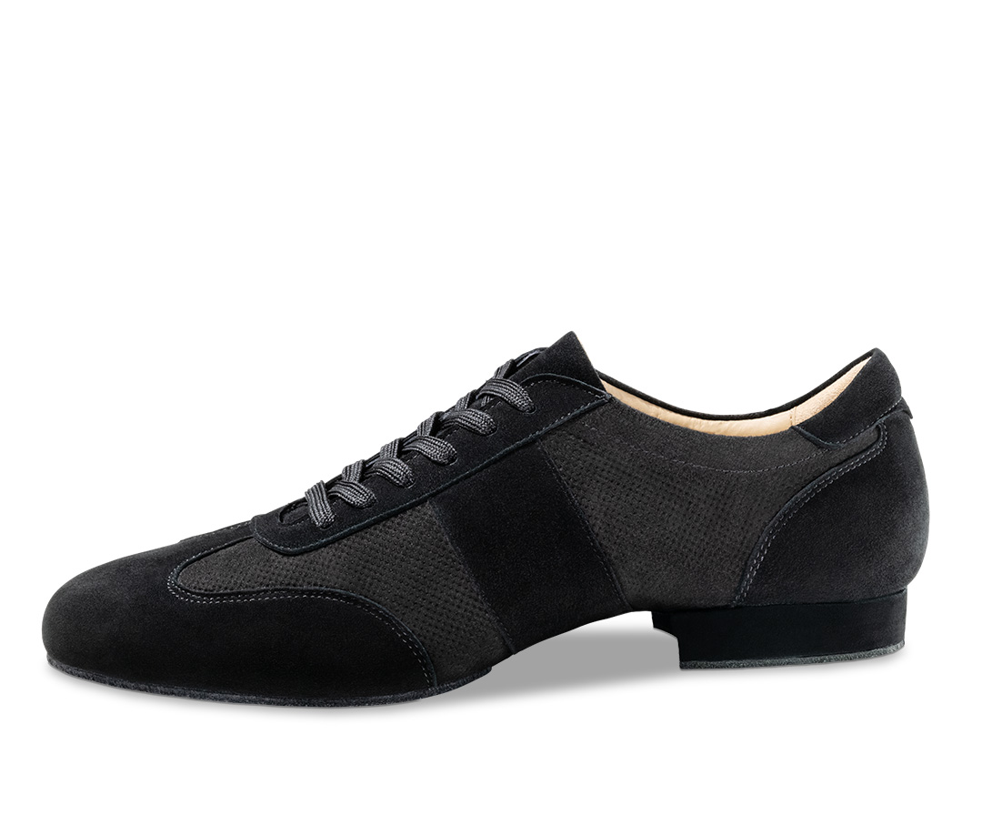 Ragusa - COMING SOON Chaussures de danse pour homme en cuir velours noir avec semelle fendue pour une mobilité parfaite, par Werner Kern.