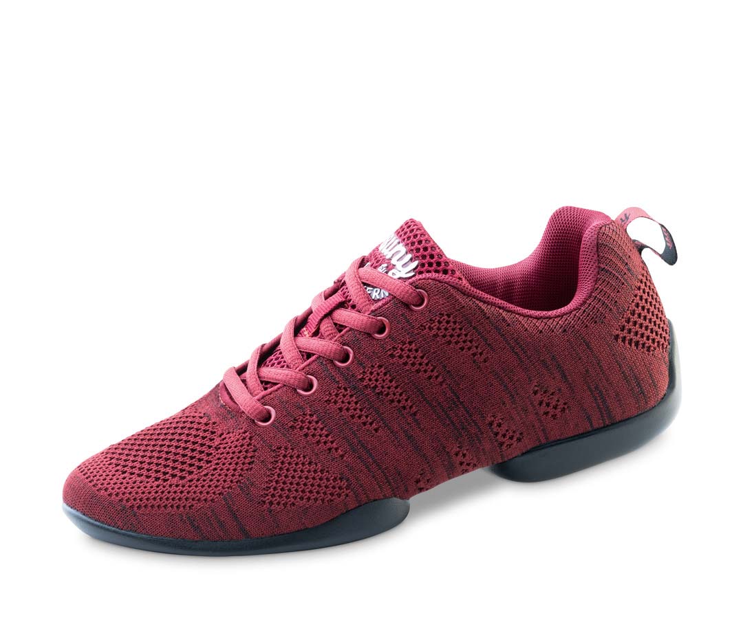 sneakers de danse rouge-noir pour hommes de Suny pour l'entraînement