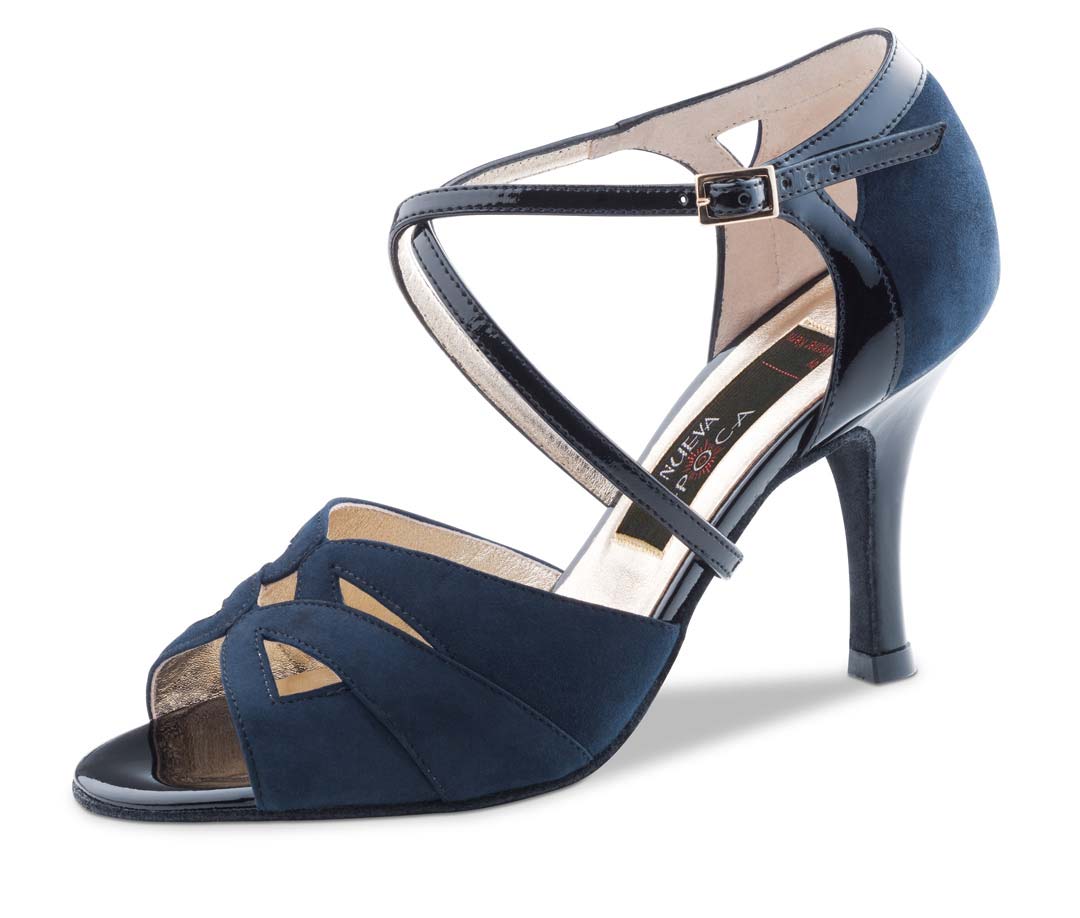Chaussure de danse ouverte pour femmes Nueva Epoca en daim bleu 