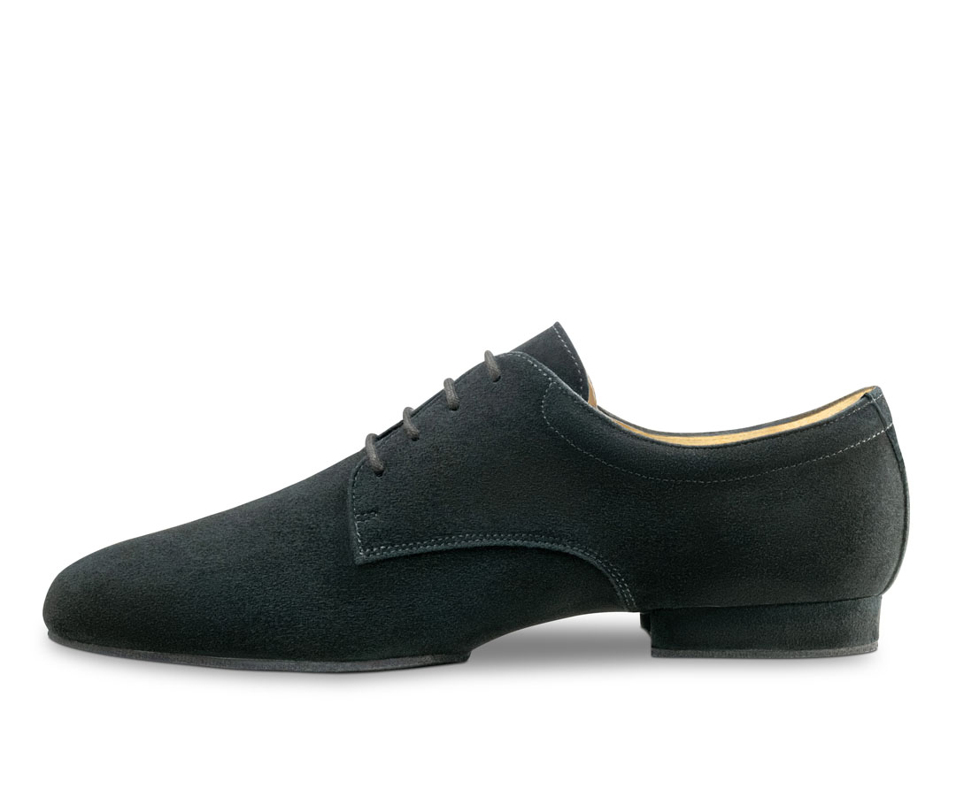 Chaussures de danse pour homme à semelle fendue, en cuir velours noir, de la marque Werner Kern