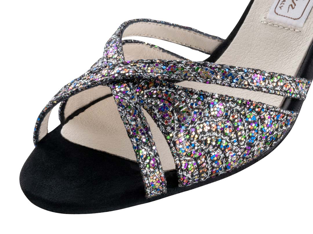 July Vue détaillée de la chaussure de danse pour femme Werner Kern en brocart multicolore