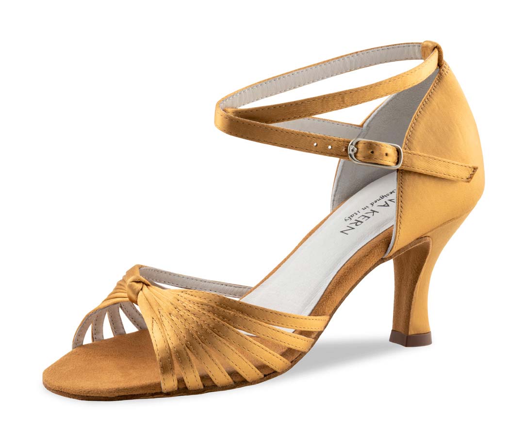 chaussure de danse latine classique pour femme en satin chair