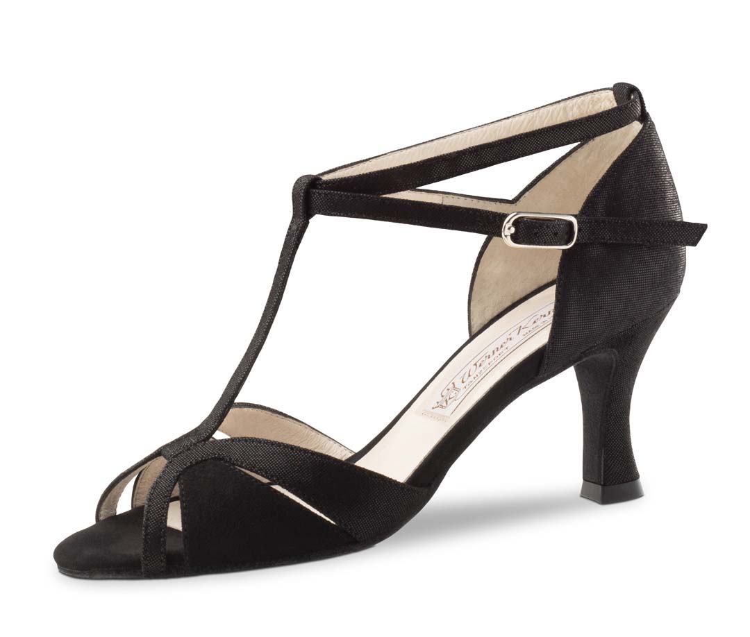 Chaussures de danse pour femmes Werner Kern en daim noir pailleté
